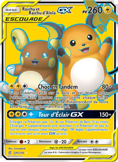 Raichu et Raichu d'Alola GX